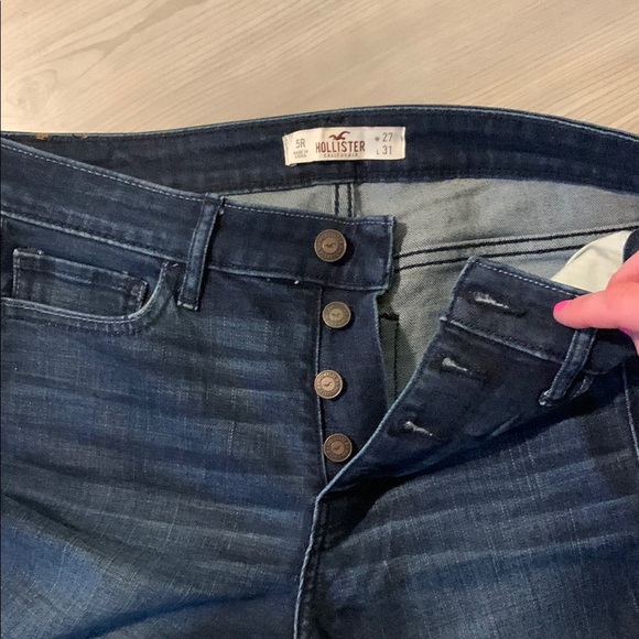 Hollister Blue Skinny Jeans with Stretchy Distressed Design - Picture 3 of 5